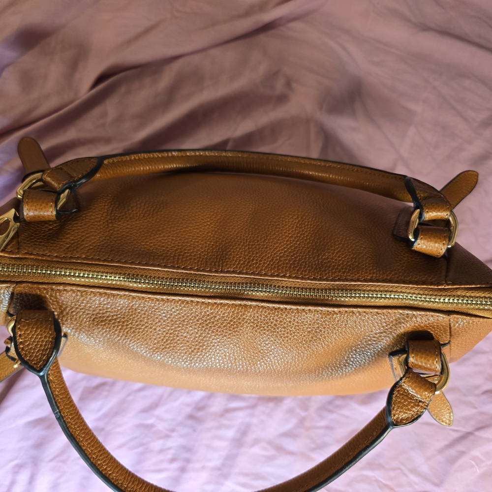 KATTEE Genuine Leather Bag Cognac Brown - Picture 6 of 8